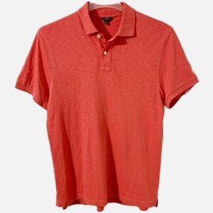 J. Crew Factory Short Sleeve Two Button Polo Shirt Polo Collar Coral in Color